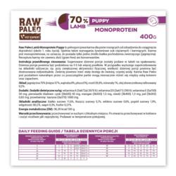 Karma mokra dla szczeniąt jagnięcina 400  g RAW PALEO