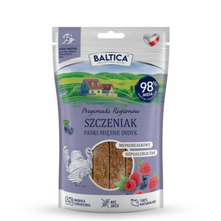 Mięsne paski Szczeniak Indyk 90g          Przysmak regionów BALTICA