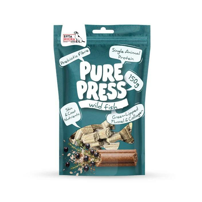 Smaczki tłoczone na zimno pure press      dzikie ryby 150 g SYTA MICHA