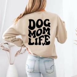 Bluza Dog Mom Life beżowa rozm.S
