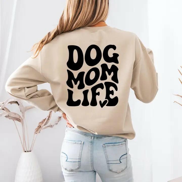 Bluza Dog Mom Life beżowa rozm.L