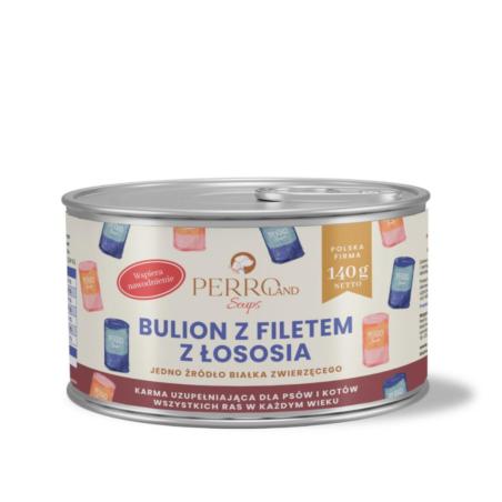 Bulion z filetem z łososia dla psa        i kota 140g PERRO
