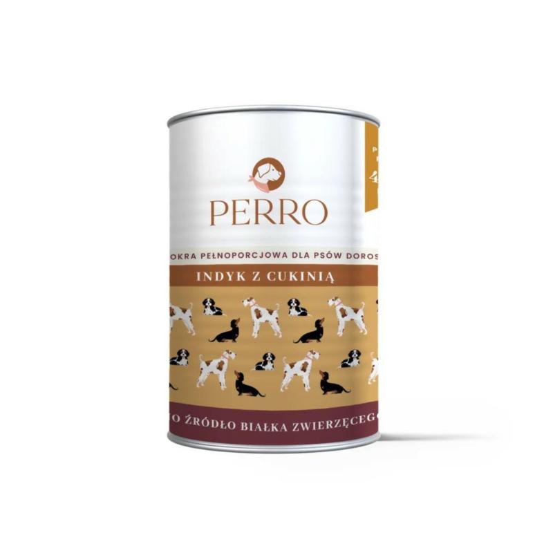 Karma mokra indyk z cukinią -             monobiałkowa formuła psy dorosłe 400g  PERRO