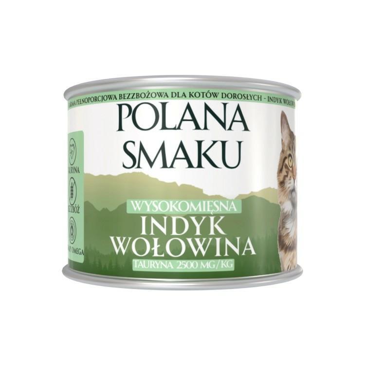 Karma mokra dla kota indyk i wołowina     200g POLANA SMAKU