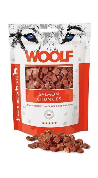 Smaczki z łososiem Salmon Chunkies 100g   WOOLF