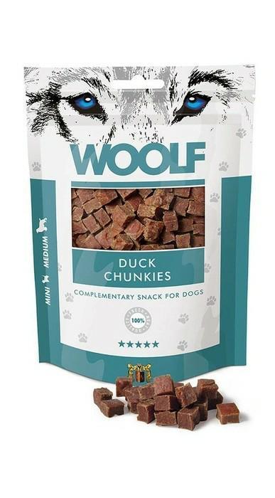 Smaczki z kaczką Duck Chunkies 100g       WOOLF