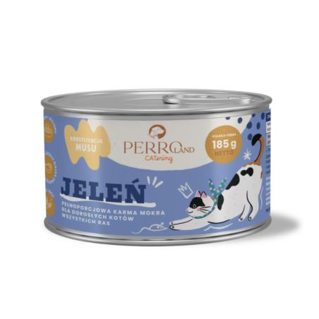 Karma mokra dla kotów Jeleń 185g PERRO
