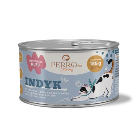 Karma mokra dla kotów Indyk 185g PERRO
