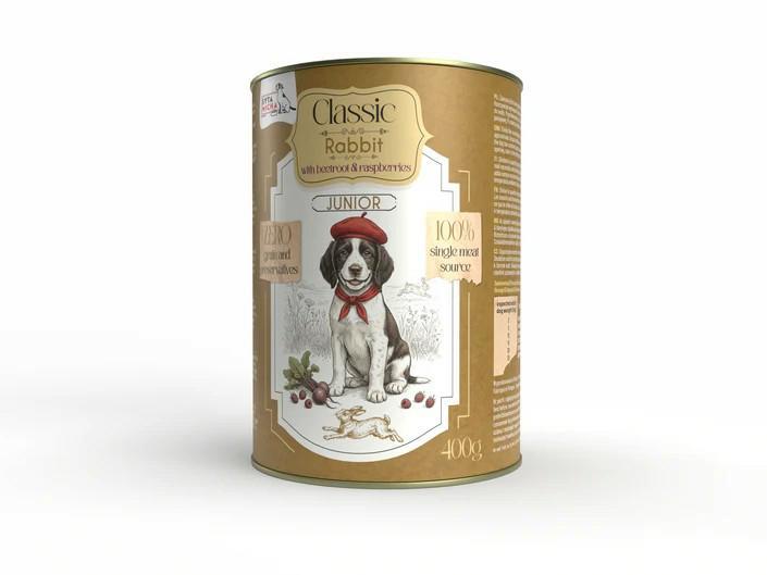 Karma mokra Królik z burakiem i malinami  JUNIOR 400 g CLASSIC SYTA MICHA