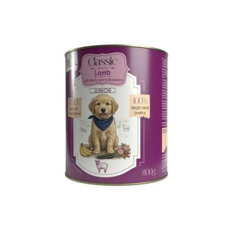 Karma mokra Jagnięcina z czarną           marchewką i bananem JUNIOR 800 g CLASSIC SYTA MICHA