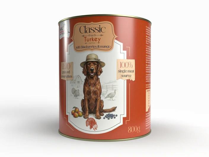 Karma mokra Indyk z jagodami i mango 800  g CLASSIC SYTA MICHA