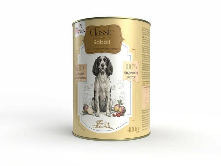 Karma mokra Królik z brukwią, truskawką   i rozmarynem 400 g CLASSIC SYTA MICHA