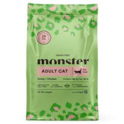 Karma sucha bezzbożowa dla kota indyk     i kurczak 2kg -  Monster Cat Grain Free Adult MONSTER