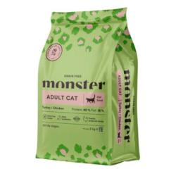 Karma sucha bezzbożowa dla kota indyk     i kurczak 2kg -  Monster Cat Grain Free Adult MONSTER