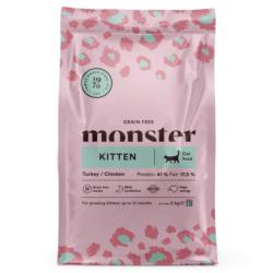Karma sucha bezzbożowa dla kociąt indyk   i kurczak 2kg - Monster Cat Grain Free Kitten MONSTER