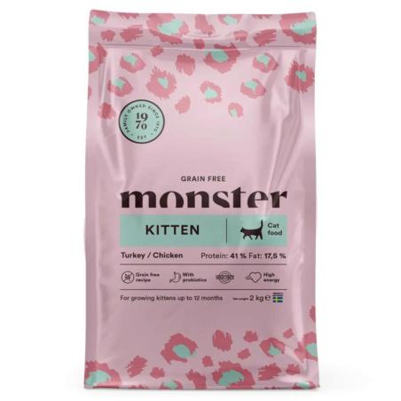 Karma sucha bezzbożowa dla kociąt indyk   i kurczak 2kg - Monster Cat Grain Free Kitten MONSTER