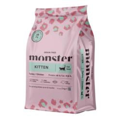Karma sucha bezzbożowa dla kociąt indyk   i kurczak 2kg - Monster Cat Grain Free Kitten MONSTER