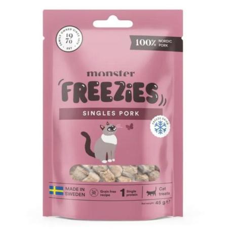 Smaczki liofilizowana dla kota            wieprzowina 45g Monster Cat Treats Freezies Pork MONSTER
