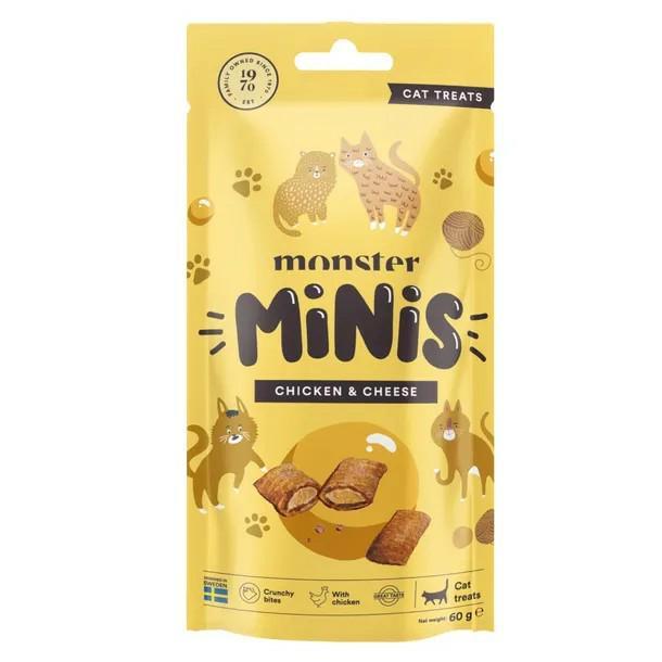 Smaczki dla kota kurczak i ser 60g        Monster Cat Treats Minis Chicken & Cheese MONSTER