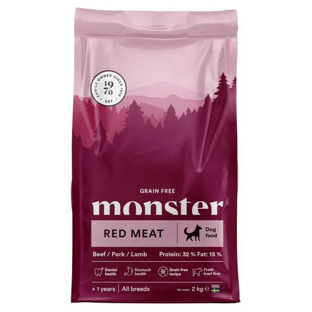 Karma sucha bezzbożowa - czerwone mięso   - psy dorosłe średnie i duże rasy 2kg Red Meat  MONSTER
