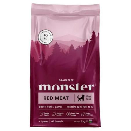 Karma sucha bezzbożowa - czerwone mięso   - psy dorosłe średnie i duże rasy 2kg Red Meat  MONSTER