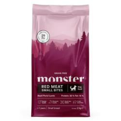 Karma sucha bezzbożowa - czerwone mięso   - psy dorosłe małe rasy 2kg Red Meat Small Bites MONSTER