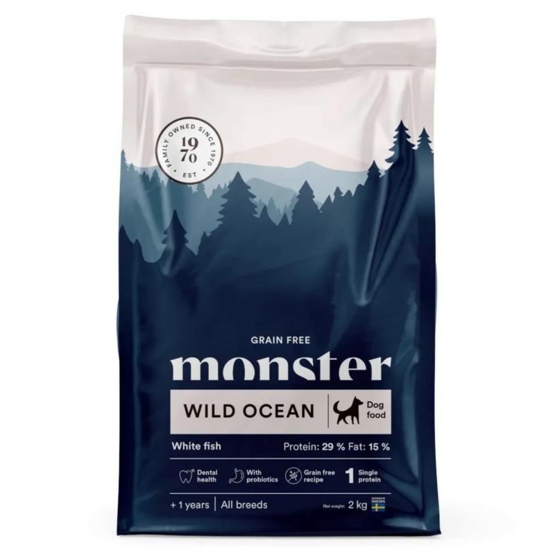 Karma sucha bezzbożowa - białe ryby -     psy dorosłe Wild Ocean Sensitive 2kg  MONSTER