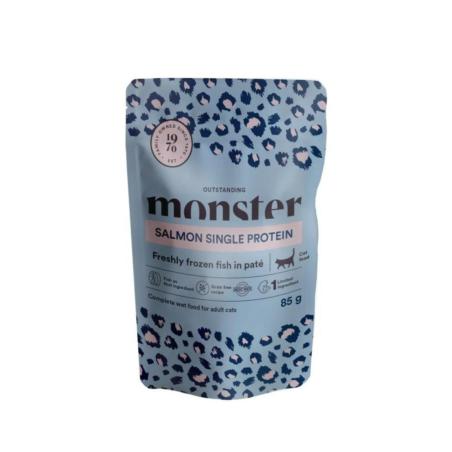 Karma mokra dla kota łosoś 85g Monster    Cat Pouches Adult Salmon  MONSTER