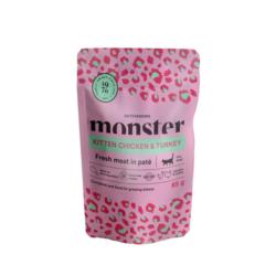 Karma mokra dla kociąt kurczak i indyk    85g Monster Cat Pouches Kitten Chicken&Turkey  MONSTER