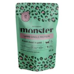 Karma mokra dla kota jagnięcina 85g        Monster Cat Pouches Adult Lamb MONSTER