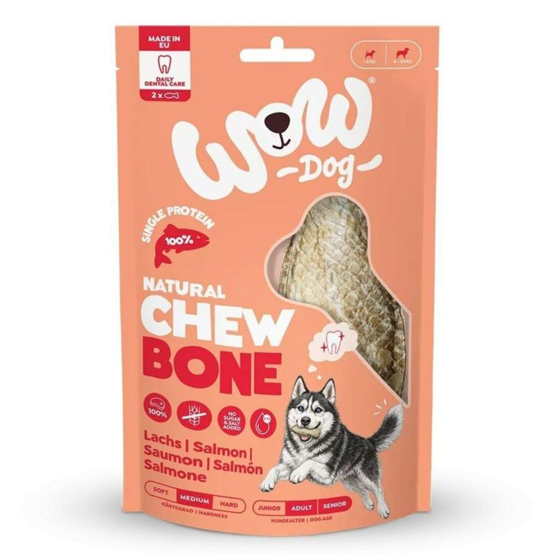 Natural Chew Bone Lachs - gryzak ze       skóry łososia 2szt.x 45g WOW