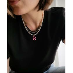 Naszyjnik Grammy różowy pozłacany         BOHOMALL