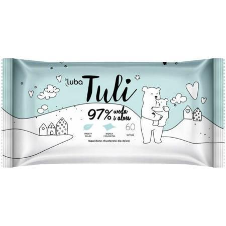 Chusteczki Nawilżane Tuli 97% Woda        i Aloes 60szt. LUBA