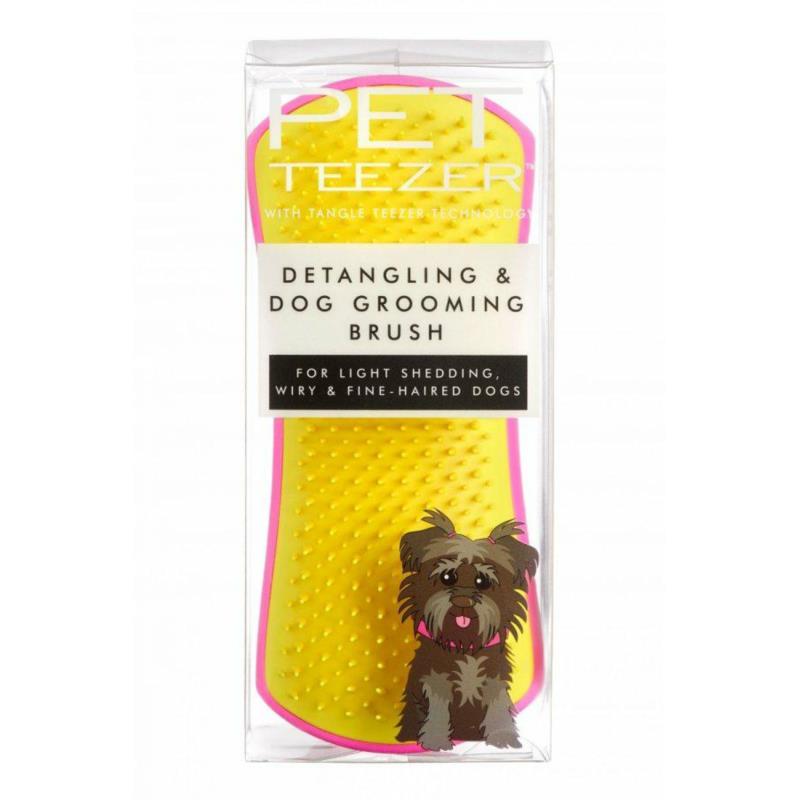 Szczotka ułatwiająca rozczesywanie duża   Detangling Pink/Yellow PET TEEZER