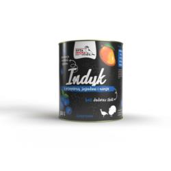 Karma mokra Indyk z przepiórką, jagodami  i mango 800 g SYTA MICHA
