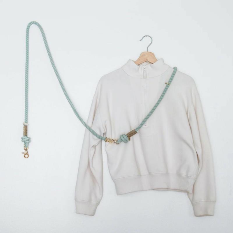 Smycz przepinana Cotton Rope Turkusowy Klejnot 213 cm FURLOU Smycz przepinana Cotton Rope Turkusowy Klejnot 213 cm FURLOU