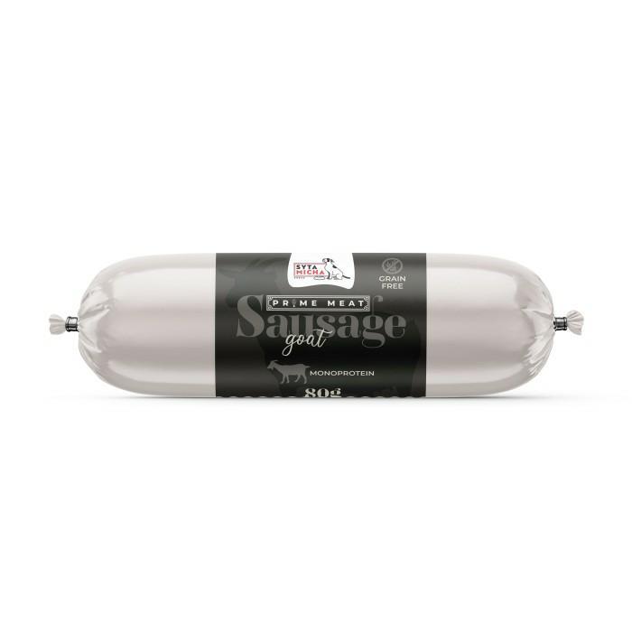 Kiełbaska treningowa z kozą Prime Meat 80 g SYTA MICHA Kiełbaska treningowa z kozą Prime Meat 80 g SYTA MICHA
