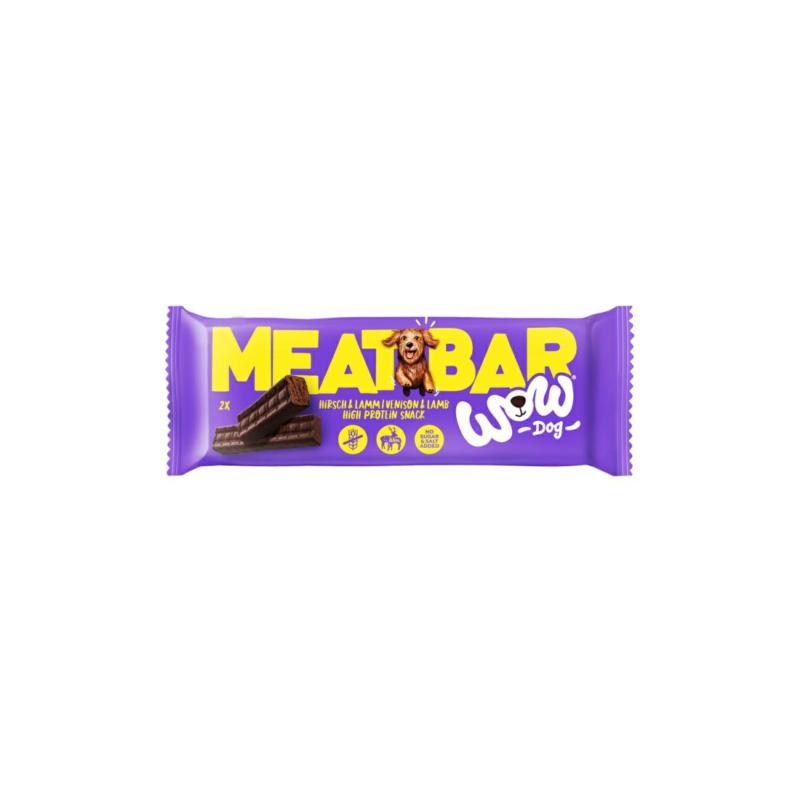 Batonik mięsny z jelenia i jagnięciny Meat Bar Hirsch Lamm 40g WOW DOG Batonik mięsny z jelenia i jagnięciny Meat Bar Hirsch Lamm 40g WOW DOG