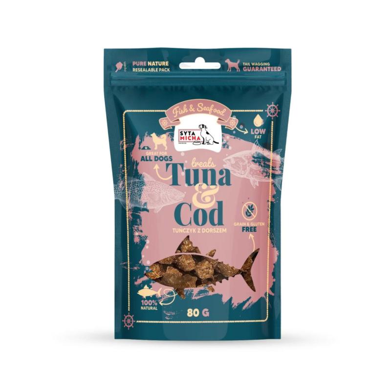 Przysmaki z tuńczykiem dla psa Fish & Seafood 80g SYTA MICHA Przysmaki z tuńczykiem dla psa Fish & Seafood 80g SYTA MICHA