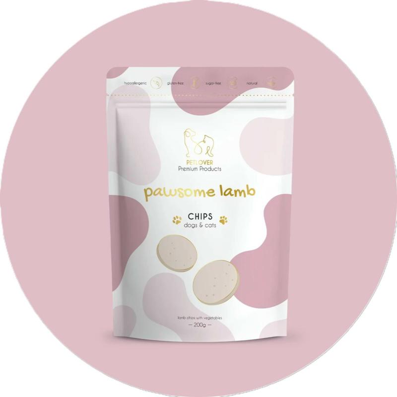Chipsy Jagnięce z Warzywami dla psa       i kota Pawsome Lamb 200g PET LOVER