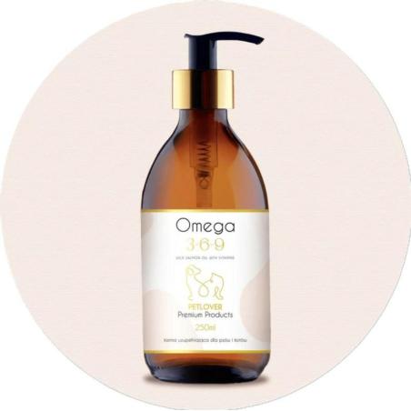 Olej Omega 3-6-9 z dzikiego łososia dla   psa i kota 250ml PETLOVER