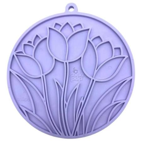 Mata do lizania z przyssawkami Tulipany   Tulip Design Emat Enrichment Licht Paars SODA PUP