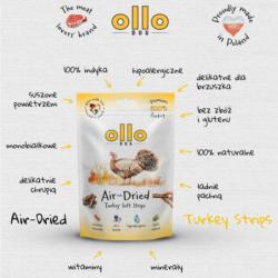 Przysmaki dla psa z indyka air-dried      strips 80g OLLO