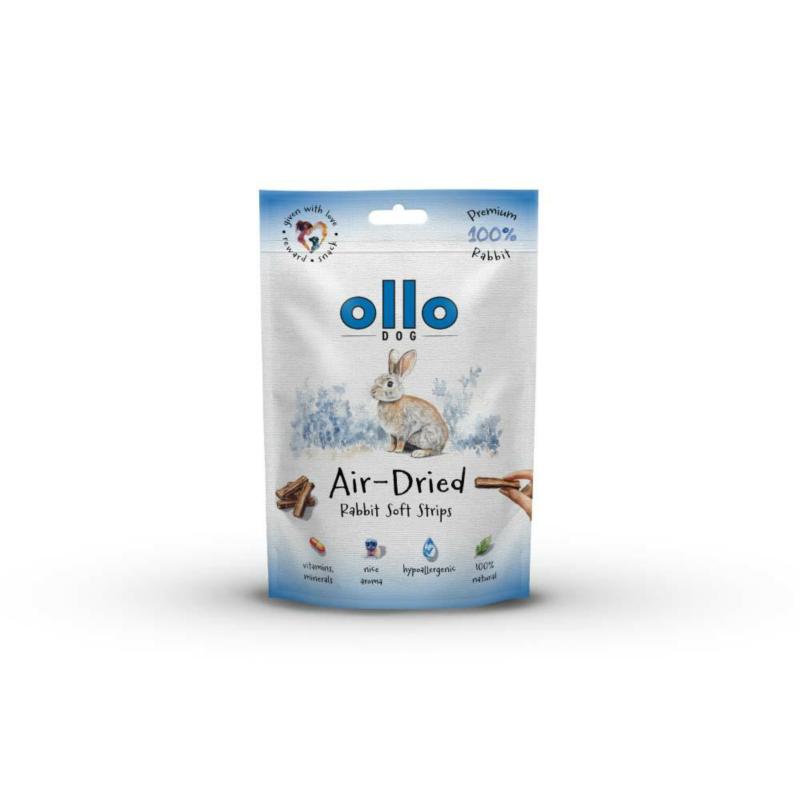 Przysmaki dla psa z królika air-dried strips 80g OLLO Przysmaki dla psa z królika air-dried strips 80g OLLO