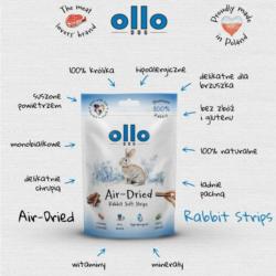 Przysmaki dla psa z królika air-dried     strips 80g OLLO