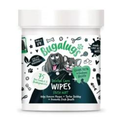 Waciki biodegradowalne do czyszczenia     zębów u psa i kota  Dental Care Wipes 75szt BUGALUGS