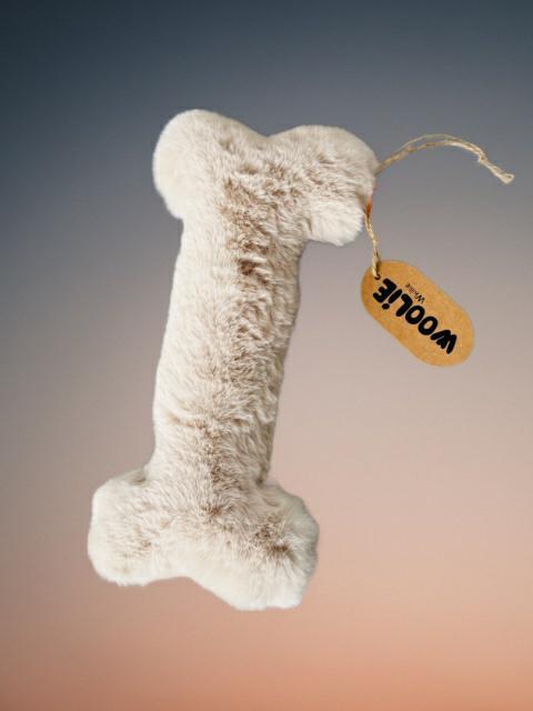 Zabawka z piszczałką miękka beżowa        kostka 30 cm WOOLIE WHILLIE