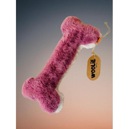 Zabawka z piszczałką miękka               beżowo-różowa kostka 30 cm WOOLIE WHILLIE