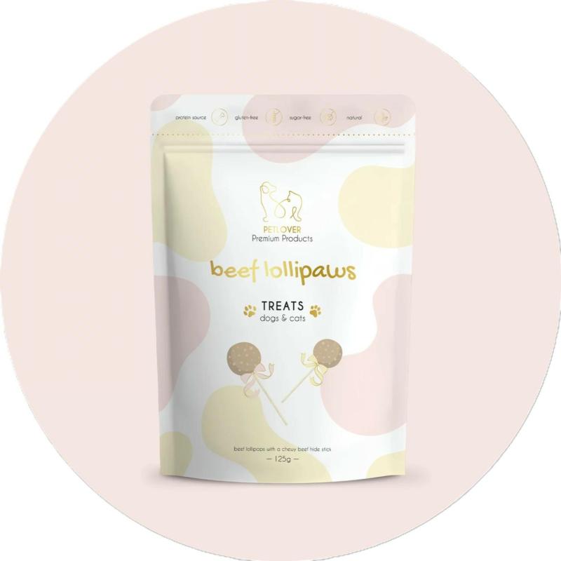 Mięsne lizaki dla psa i kota Beef Lollipaws 125g PETLOVER Mięsne lizaki dla psa i kota Beef Lollipaws 125g PETLOVER