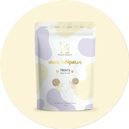 Mięsne lizaki dla psa i kota Duckie       Lollipaws 125g PETLOVER